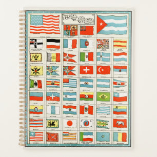 Vintage-Flaggen aller Nationen - Bildungsposter Planer