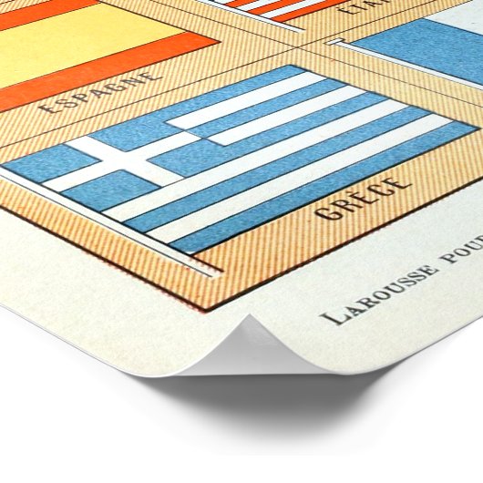 Vintage Flaggen der Welt Poster (Ecke)