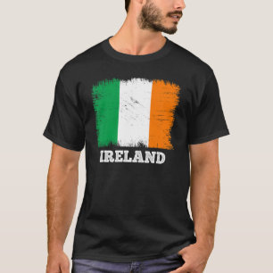 Vintage Flaggen Irland Länderrückenflagge Irland T-Shirt