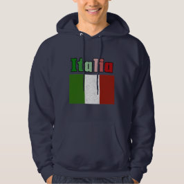 Vintage Flaggen-mit Kapuze Sweatshirt Italiens