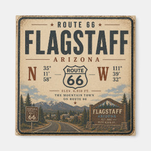 Vintage Flagstaff Arizona Route 66 Bergstadt Magnet