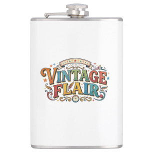 Vintage Flair – Retro Eleganz Grafik T-Shirt Flachmann