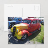 Vintage Flame Auto Postkarte (Vorne/Hinten)