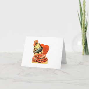 Vintage Flamenco Girl Valentine Karte