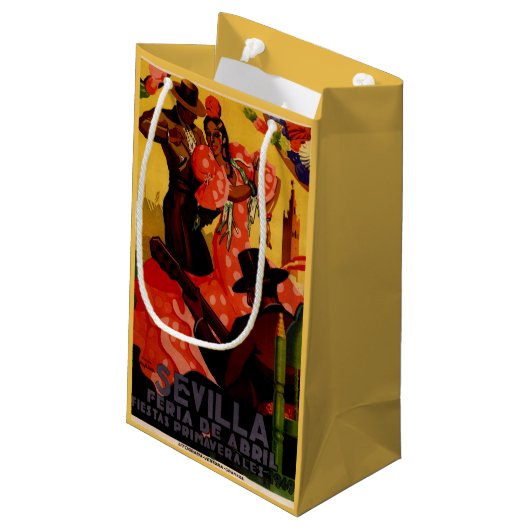 Vintage Flamencotänzer spanisch Kleine Geschenktüte (Rückseite Schrägansicht)