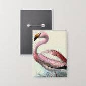 Vintage Flamingo Button (Vorderseite/Rückseite)