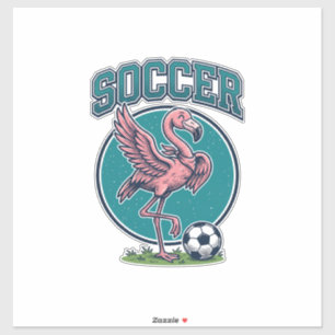 Vintage-Flamingo-Fußballspieler-Grafik-Shirt_1 Aufkleber