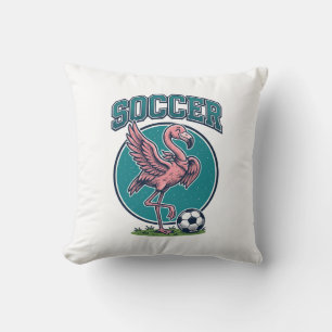 Vintage-Flamingo-Fußballspieler-Grafik-Shirt_1 Kissen