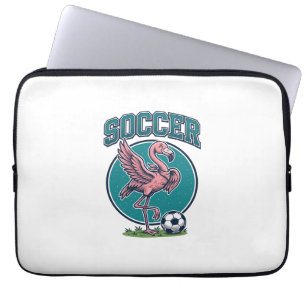 Vintage-Flamingo-Fußballspieler-Grafik-Shirt_1 Laptopschutzhülle
