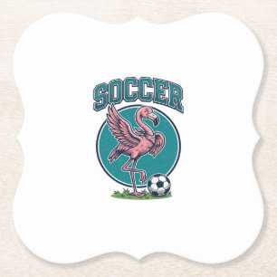 Vintage-Flamingo-Fußballspieler-Grafik-Shirt_1 Untersetzer