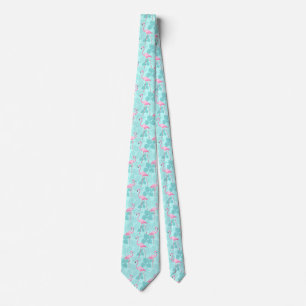 Vintage Flamingo Hellblau Krawatte