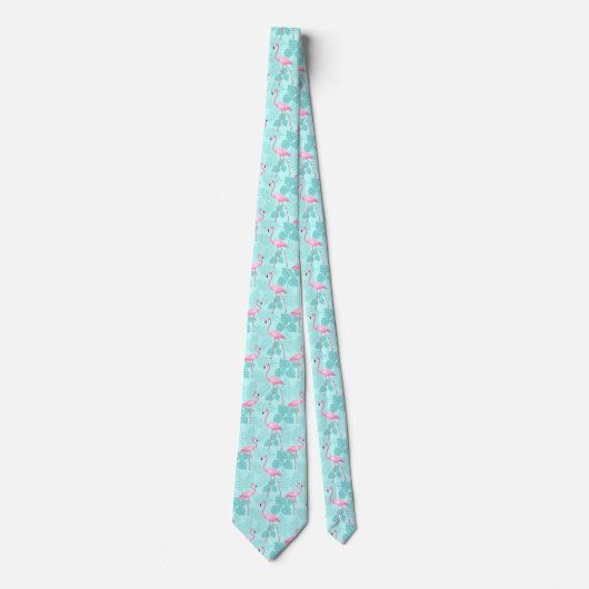 Vintage Flamingo Hellblau Krawatte (Vorderseite)