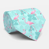 Vintage Flamingo Hellblau Krawatte (Gerollt)
