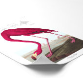 Vintage Flamingo Illustration Animals Nature Poster (Ecke)