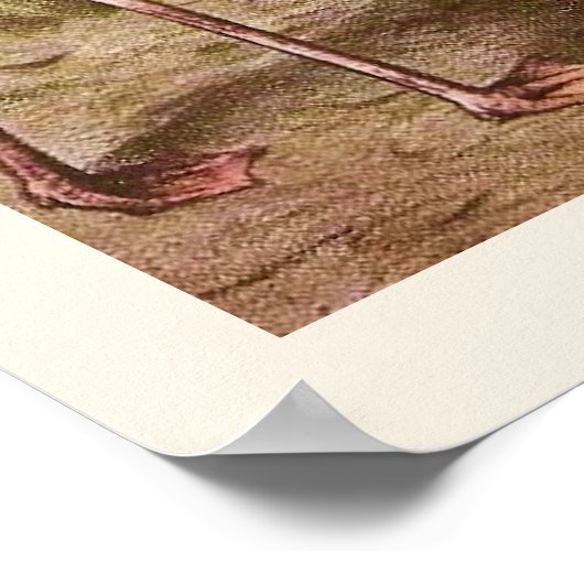 Vintage Flamingo-Illustration Poster (Ecke)