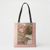 Vintage Flamingo-Illustration Tasche (Vorderseite)