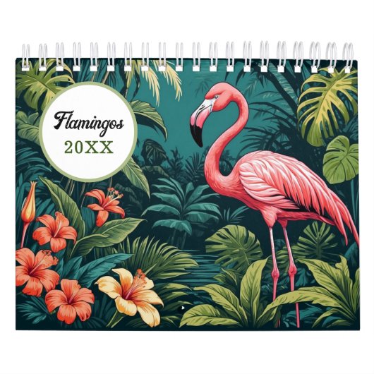 Vintage Flamingo-Illustrationen Kalender (Titelbild)