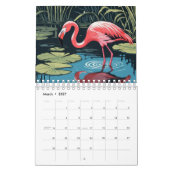 Vintage Flamingo-Illustrationen Kalender (Mär 2027)