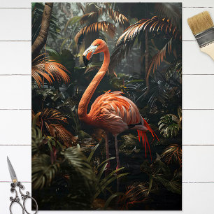 Vintage Flamingo im Dschungel Decoupage Seidenpapier