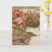 Vintage-Flamingo-Muttertags-Karte Karte (Gelbe Blume)