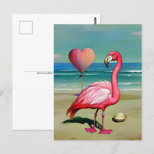 Vintage Flamingo, Postkreuzung Postkarte