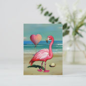 Vintage Flamingo, Postkreuzung Postkarte (Stehend Vorderseite)