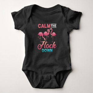 Vintage-Flamingo sarkastischer unangebrachter Spru Baby Strampler