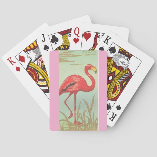 Vintage Flamingo Spielkarten (Rückseite)