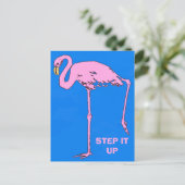 Vintage Flamingo, Text bearbeiten Postkarte (Stehend Vorderseite)