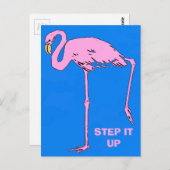 Vintage Flamingo, Text bearbeiten Postkarte (Vorne/Hinten)