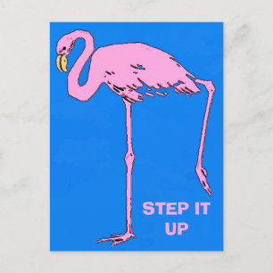 Vintage Flamingo, Text bearbeiten Postkarte