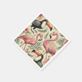 Vintage Flamingo und Toucan Nahtlos Serviette (Ecke)