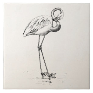 Vintage Flamingo Vogel Antique Vogel Schablone Fliese
