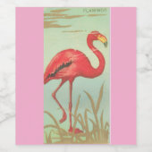 Vintage Flamingo Weinetikett (Einzelnes Label)
