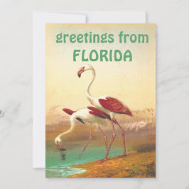 Vintage Flamingos-Grüße von Florida Travel Karte