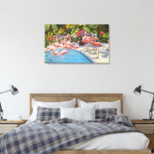 Vintage Flamingos in Florida Leinwanddruck (Insitu (Schlafzimmer))