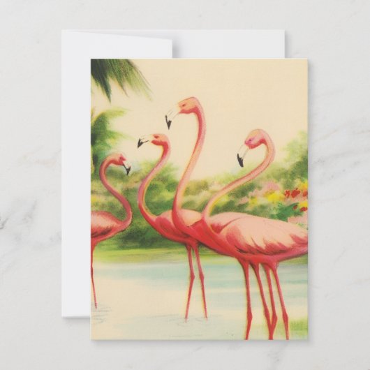 Vintage Flamingos Mitteilungskarte (Vorderseite)