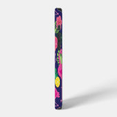 Vintage Flamingos, Sommer-Elemente-Muster iPhone Hülle (Linke Seite)