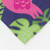 Vintage Flamingos, Sommerelemente Fleecedecke (Ecke)