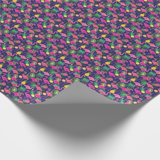 Vintage Flamingos, Sommerelemente Geschenkpapier (Ecke)