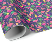 Vintage Flamingos, Sommerelemente Geschenkpapier (Rolleneckpunkt)