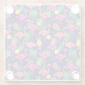 Vintage Flamingos, Sommerelemente Glasuntersetzer (Rückseite)