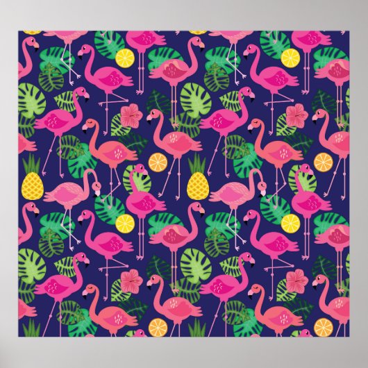 Vintage Flamingos, Sommerelemente Poster (Vorne)