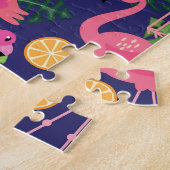Vintage Flamingos, Sommerelemente Puzzle (Seite)