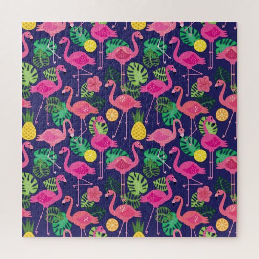 Vintage Flamingos, Sommerelemente Puzzle (Vertikal)