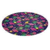 Vintage Flamingos, Sommerelemente Schneidebrett (Ecke)
