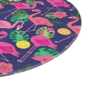Vintage Flamingos, Sommerelemente Schneidebrett (Ecke)