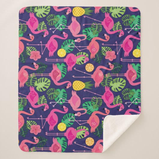 Vintage Flamingos, Sommerelemente Sherpadecke (Vorderseite)