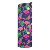 Vintage Flamingos, Sommerelemente Thermosbecher (Nach links gedreht)