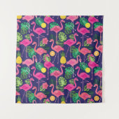 Vintage Flamingos, Sommerelemente Wandteppich (Vorderseite)